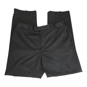 Axist Men's Black Dress Pants 36x32 Polyester Flat Front Classic Fit Workwear